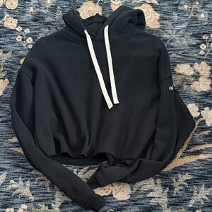 Alo Black Cropped Hoodie